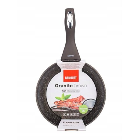 PATELNIA ALUMINIOWA 20 cm brown marmurkowa do smażenia prezent święta