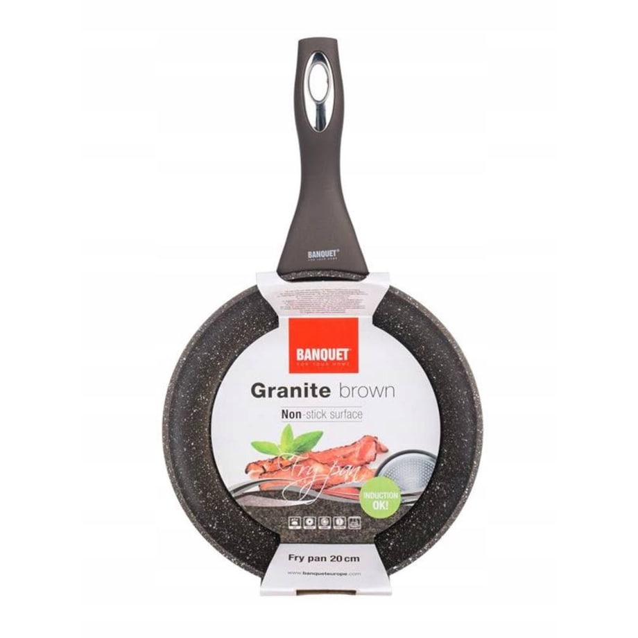 PATELNIA ALUMINIOWA 20 cm brown marmurkowa do smażenia prezent święta