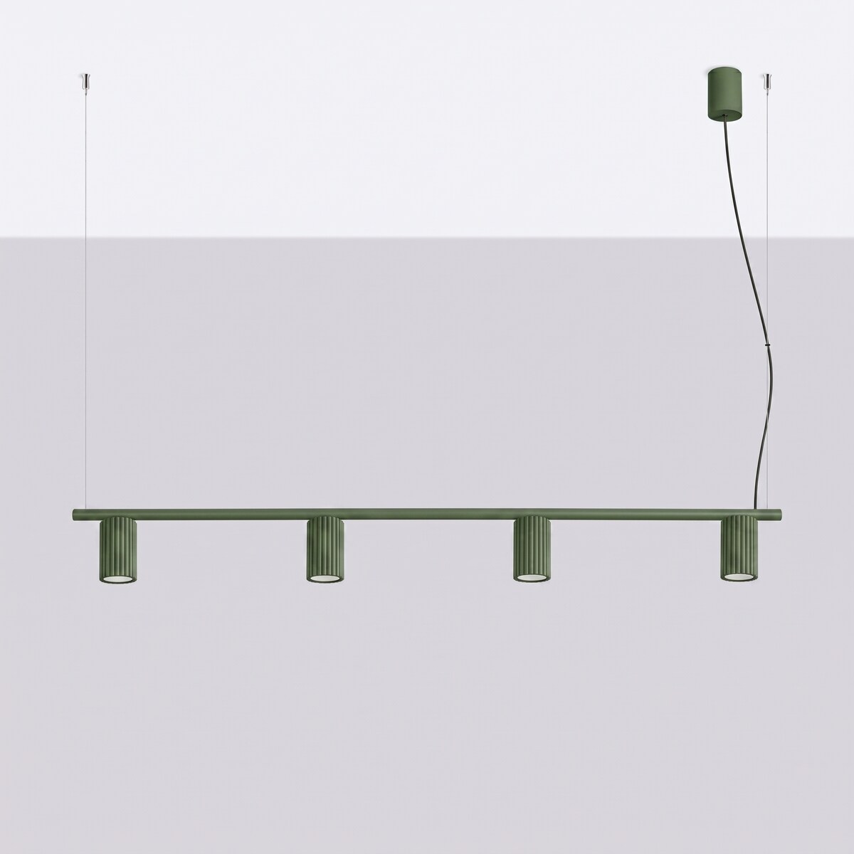 Żyrandol KARBON 4 zielona oliwka