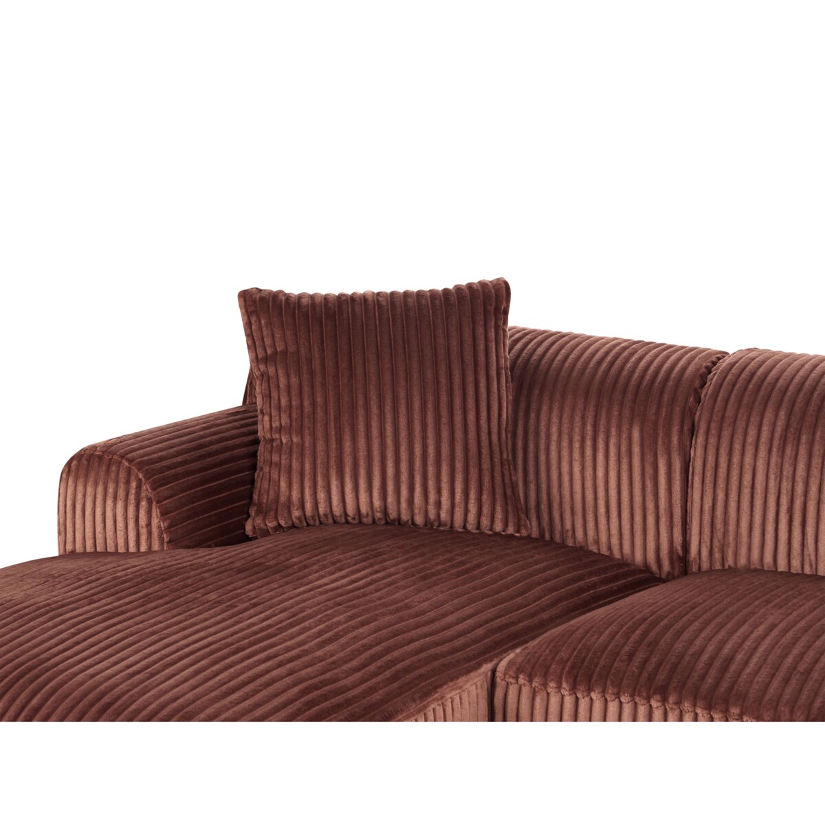 Narożnik lewostronny sztruksowy brązowy STENUM