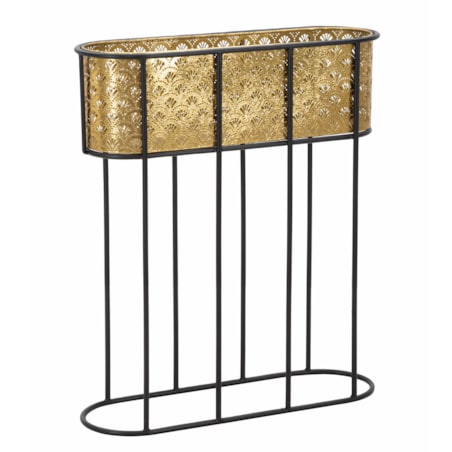 Osłonka na doniczki na stojaku, metalowa koronka, wys. 70 cm