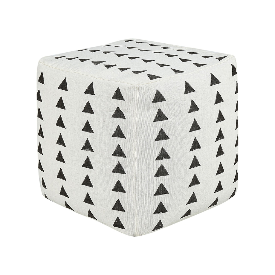 Puf bawełniany 45 x 45 cm biało-czarny TARODI