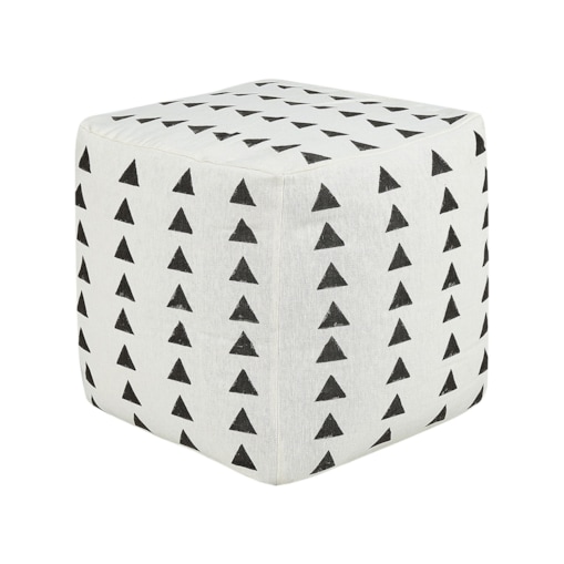 Puf bawełniany 45 x 45 cm biało-czarny TARODI