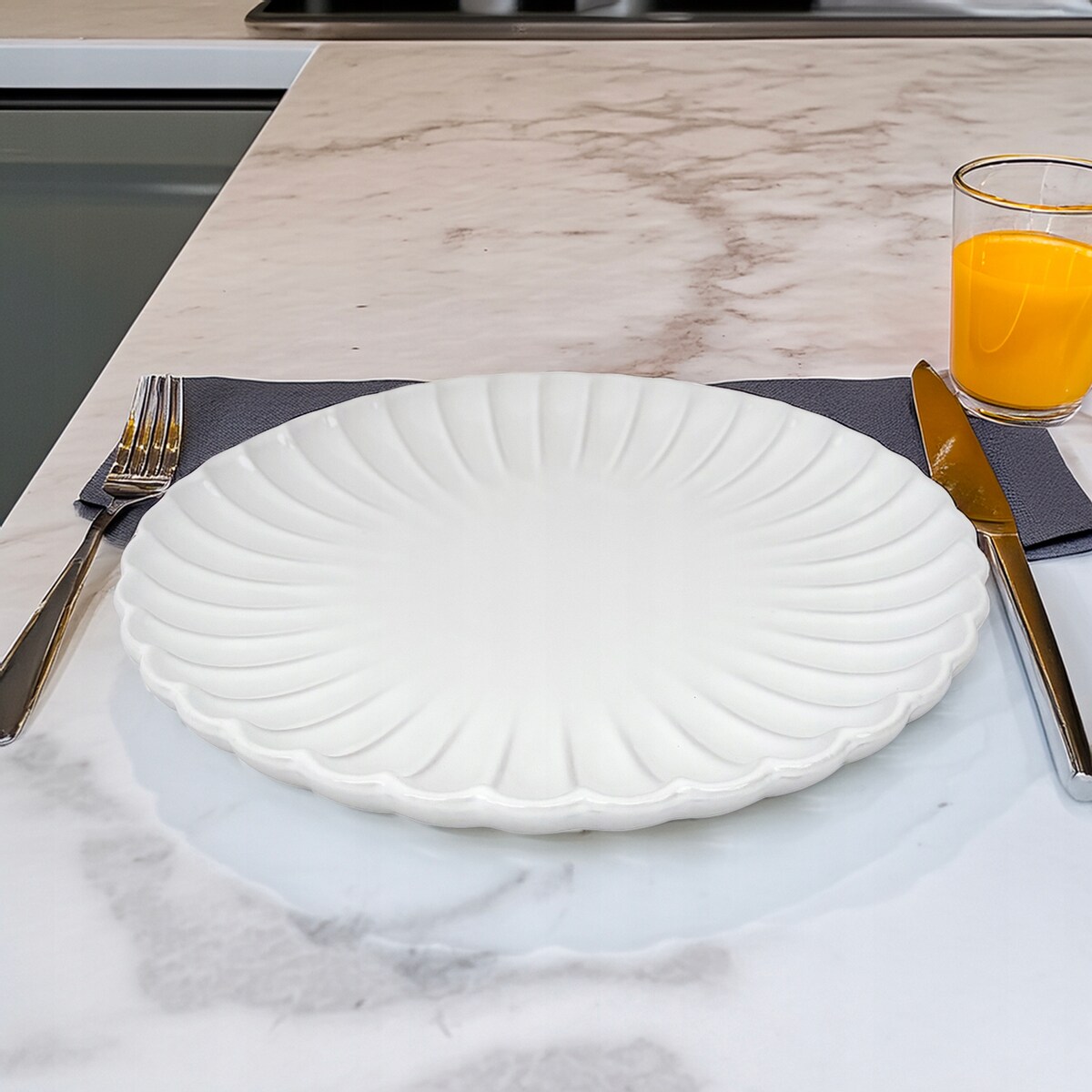 TALERZ OBIADOWY DUŻY 26CM BIAŁY CERAMICZNY PŁYTKI PŁASKI NA SZTUKI