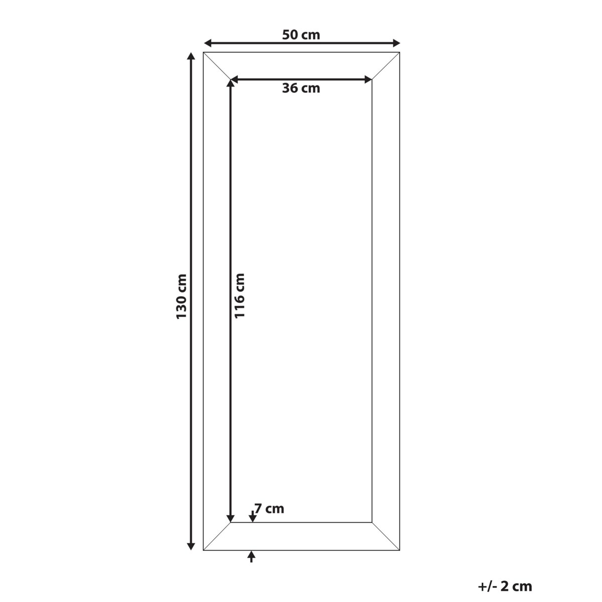 Lustro ścienne MARANS 50 cm 130 cm Srebrny