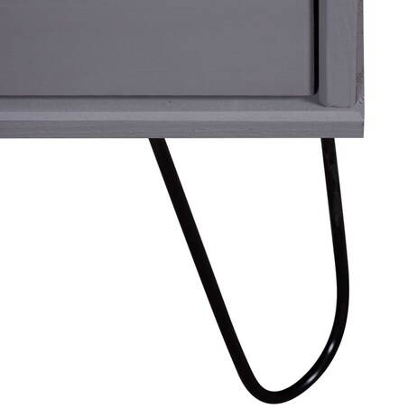 vidaXL Komoda, szara, 45x39,5x90,3 cm, lite drewno sosnowe