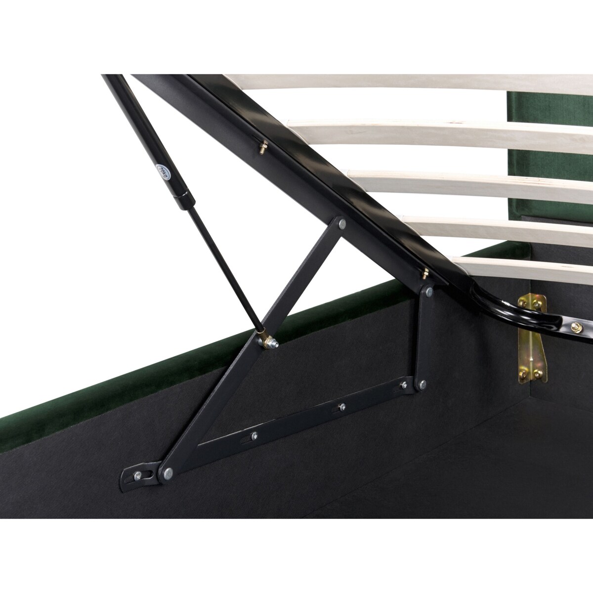 Łóżko z pojemnikiem welurowe 140 x 200 cm zielone SEZANNE