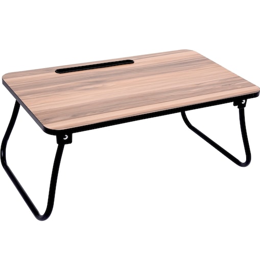 Stolik pod tablet do łóżka, składany, 52 x 30 cm, kolor brązowy, MDF