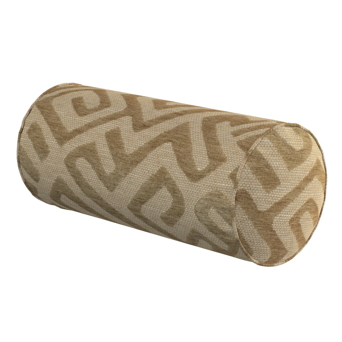 Poduszka wałek prosty, kawowe wzory na beżowym tle, Ø16 x 40 cm, Cosy Home
