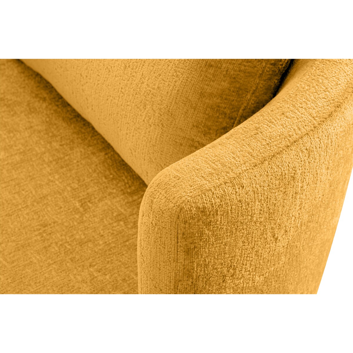 KONSIMO RAGGI Zestaw fotel i puf obrotowy musztardowy