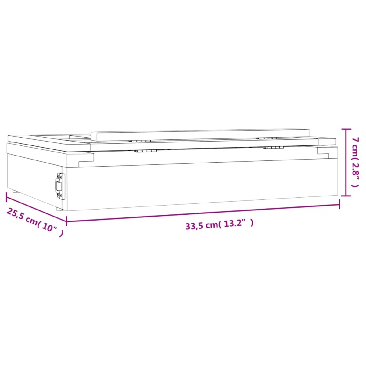 vidaXL Sztaluga stołowa z szufladą, 33,5x25,5x7 cm, drewno sosnowe