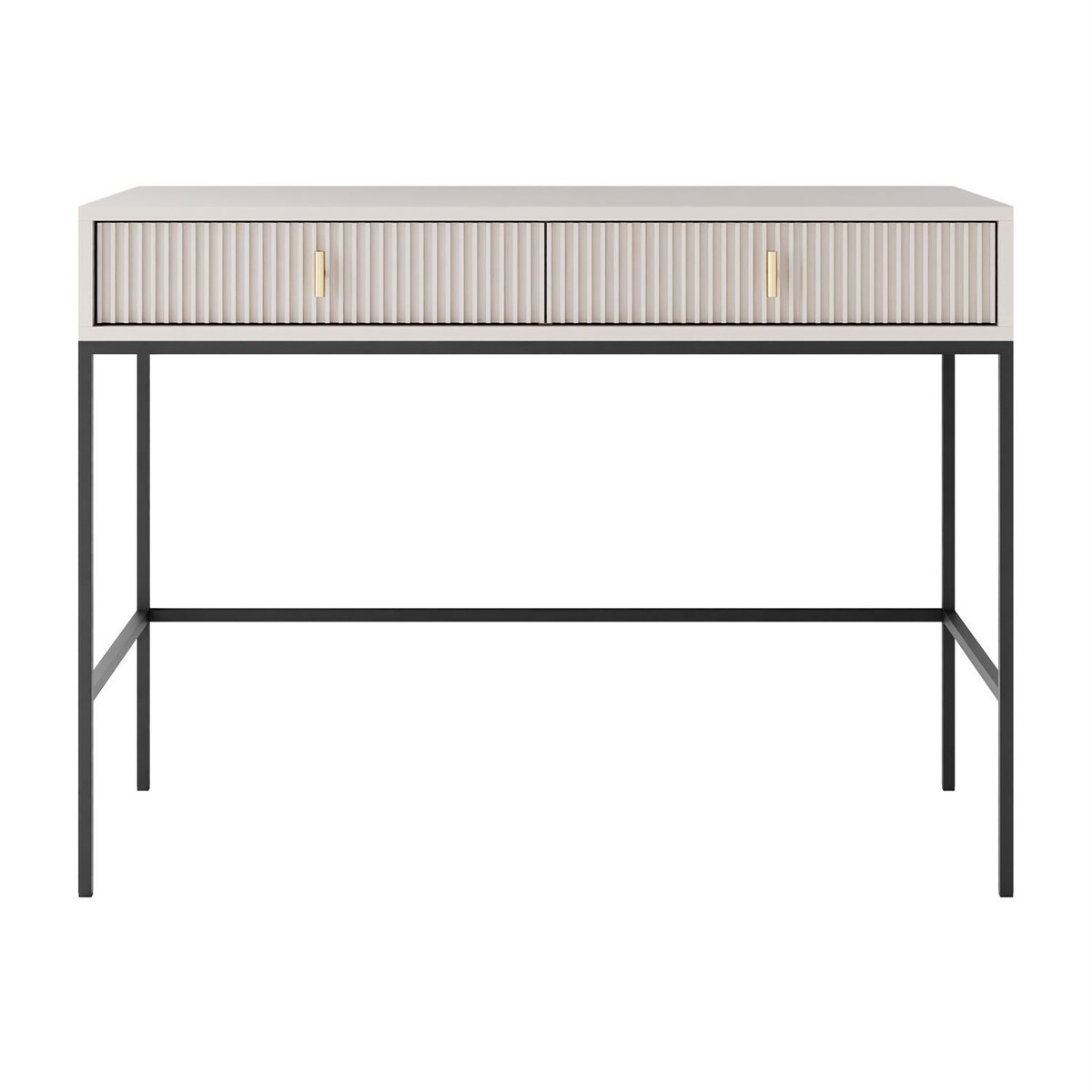 Konsola MIDNIGHT z szufladami na czarnym stelażu, kaszmir