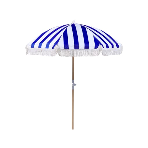 Parasol ogrodowy ⌀ 150 cm niebieski z białym MONDELLO