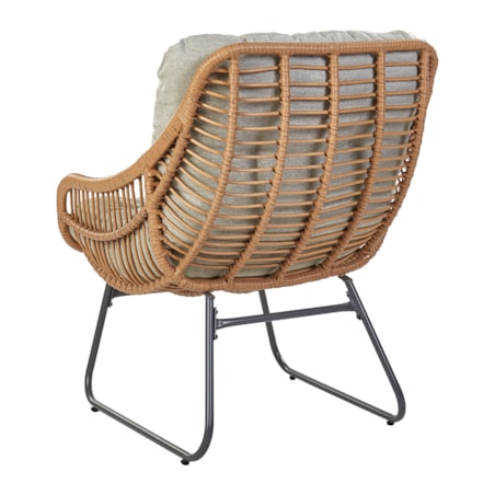 Krzesło ogrodowe z podnóżkiem Polyrattan Naturalny MESTRE