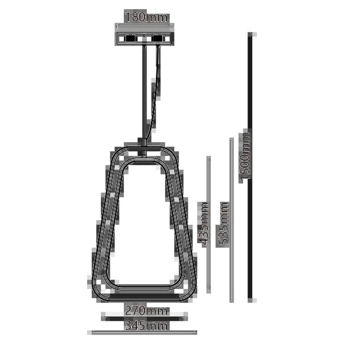 aluminiowa lampa led wisząca 36w 2700k trapez 150cm