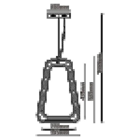 aluminiowa lampa led wisząca 36w 2700k trapez 150cm