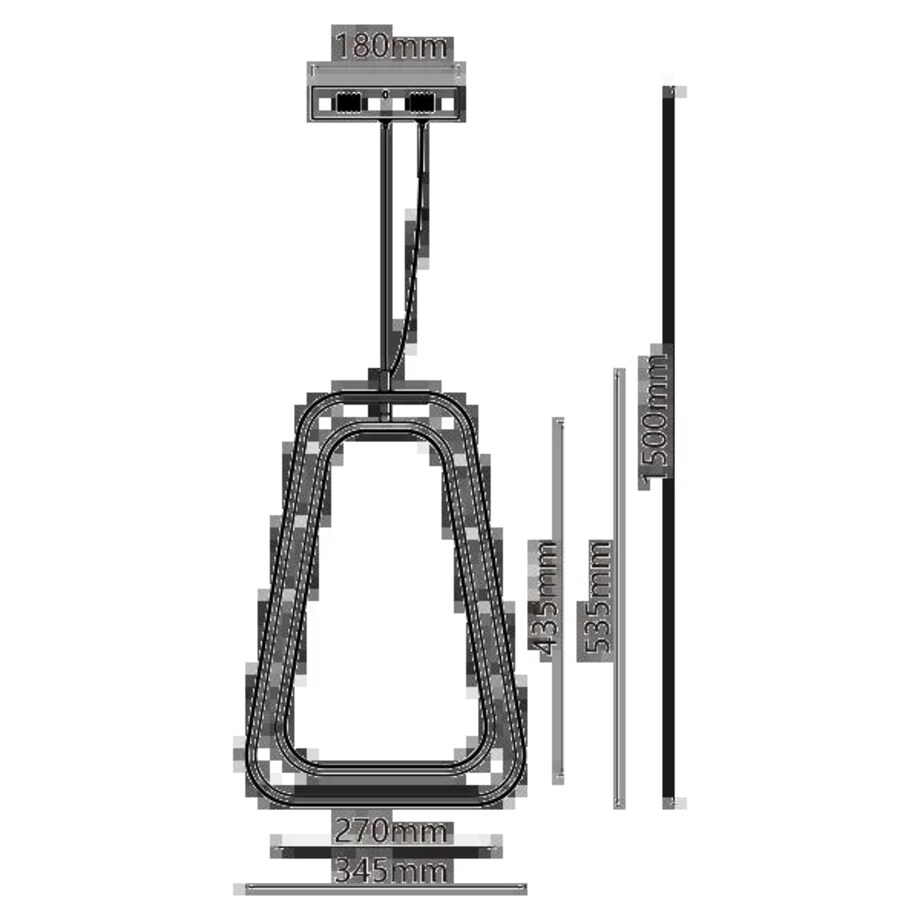 aluminiowa lampa led wisząca 36w 2700k trapez 150cm