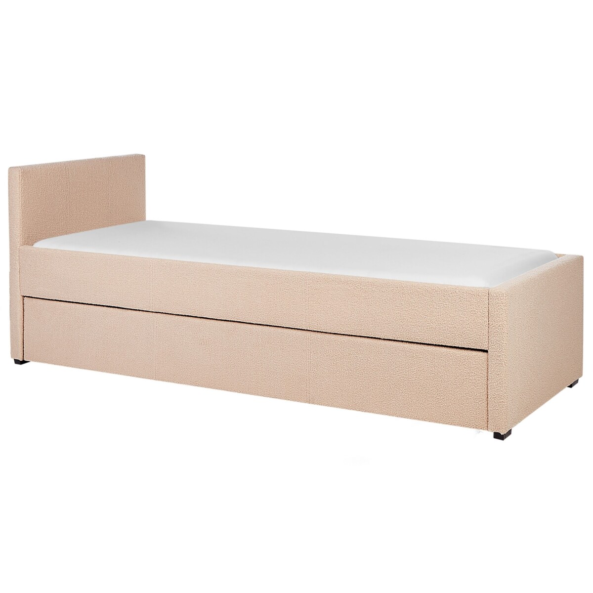 Łóżko wysuwane boucle 80 x 200 cm brzoskwiniowe MARMANDE