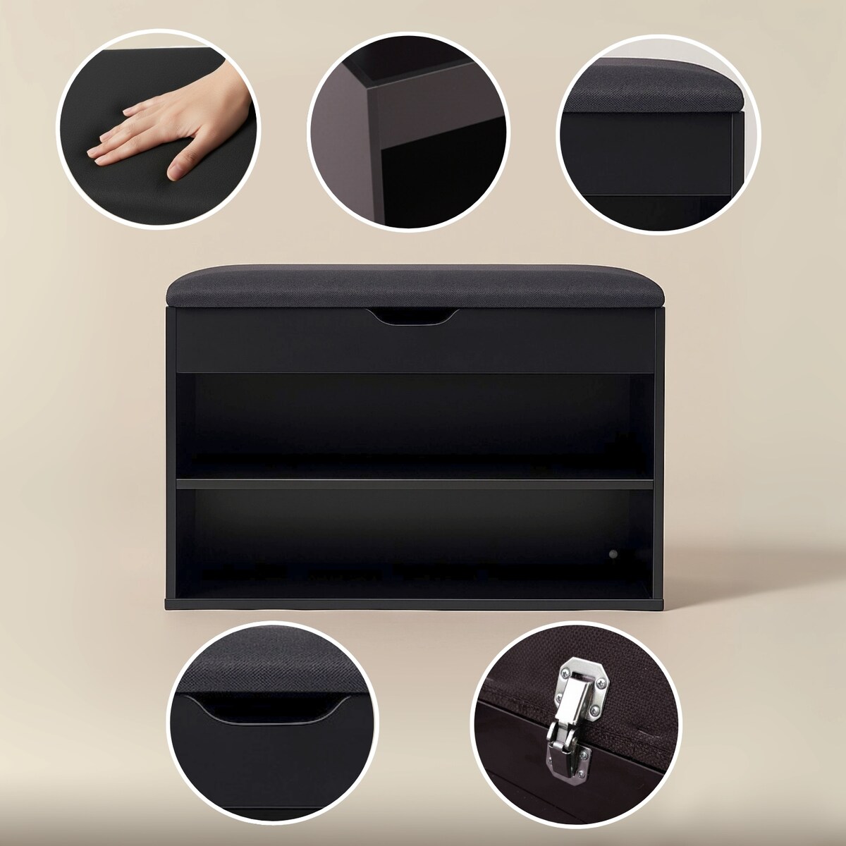 Szafka na buty z siedziskiem LEVA, 60 x 30 x 47 cm