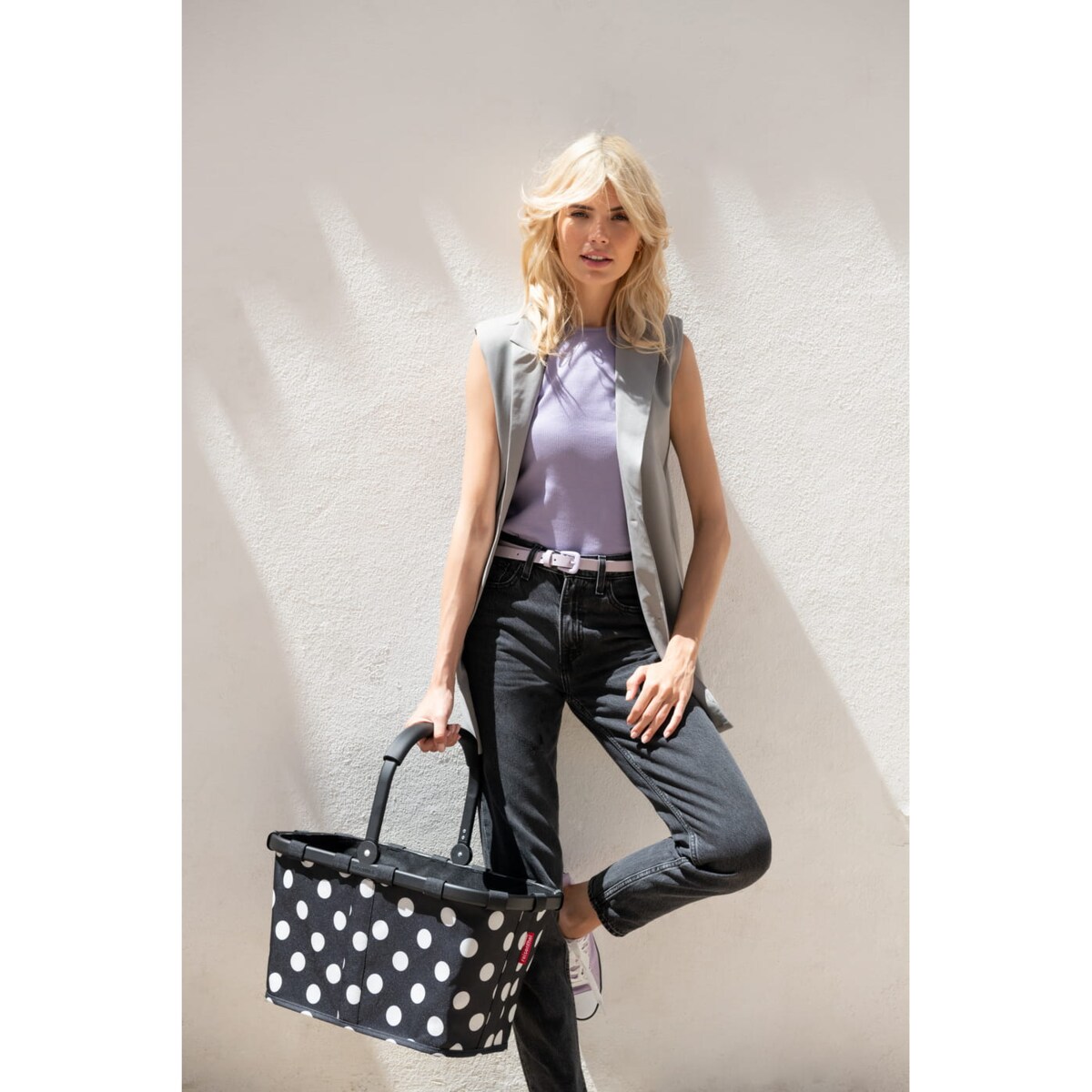 Koszyk CARRYBAG FRAME, dots white