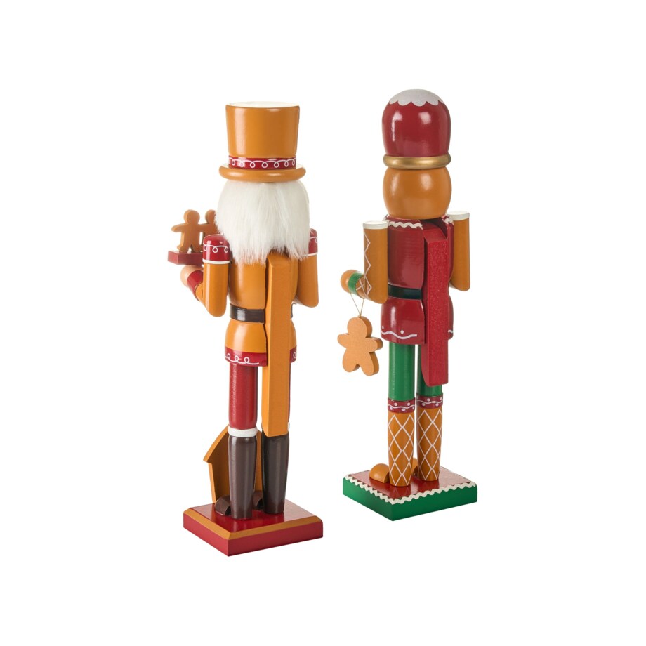 Zestaw 2 figurek dekoracyjnych GRANSJON Dziadek do orzechów 35 cm Pomarańczowy