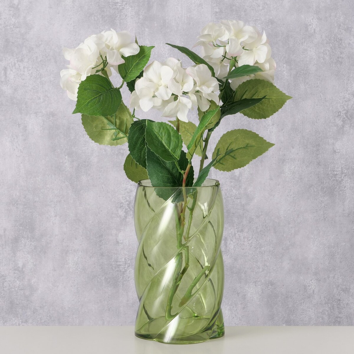 Wazon szklany z połyskiem CURVO, 20 cm