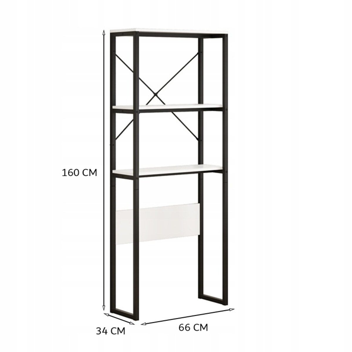 Regał szafka łazienkowa nad toaletę pralkę loft industrialny półki 160 cm