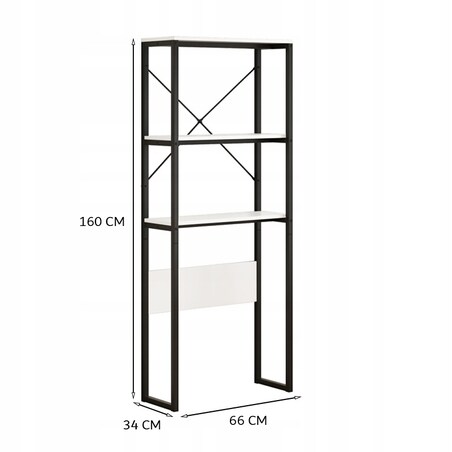 Regał szafka łazienkowa nad toaletę pralkę loft industrialny półki 160 cm