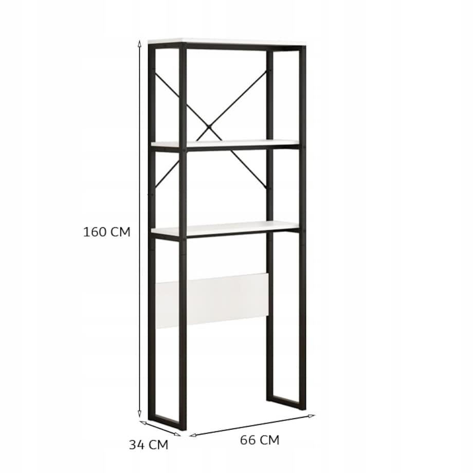 Regał szafka łazienkowa nad toaletę pralkę loft industrialny półki 160 cm