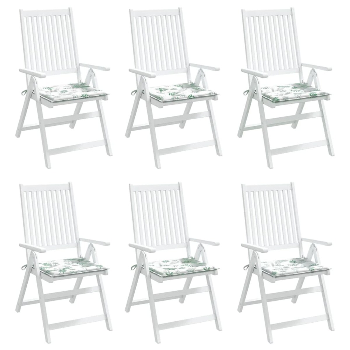 vidaXL Poduszki na krzesła, 6 szt., wzór w liście, 40x40x3 cm