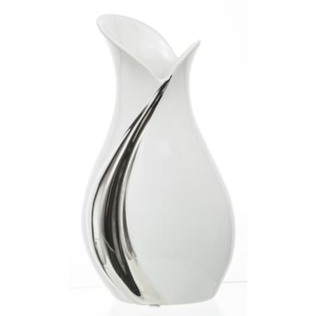 Wazon ceramiczny 30x12,5x15 cm BELO srebrno-biały