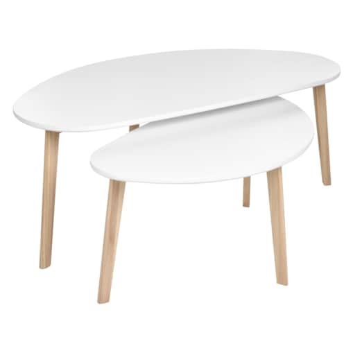 Zestaw 2 stolików kawowych biały FLY