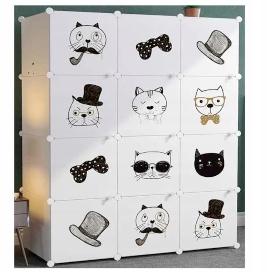Szafa modułowa duża regał garderoba dla dzieci kolorowa xxl bajkowa kotek