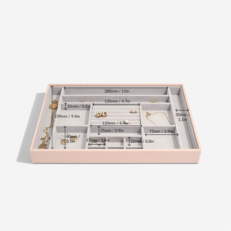 Szkatułka na biżuterię Stackers 16 komorowa supersize jasnoróżowa