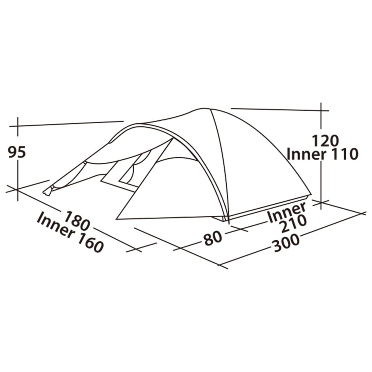 Easy Camp Namiot Quasar 300, 3-osobowy, rustykalna zieleń