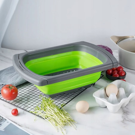 Durszlak Ociekacz Cedzak Kuchenny Na Zlew Silikonowy Składany Rozsuwany