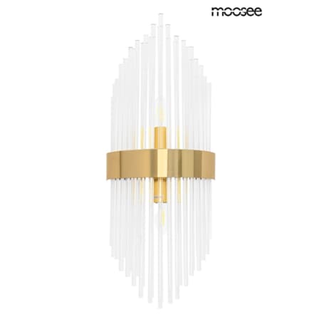 Złoty kinkiet glamour FLORENS kryształowa lampa do sypialni