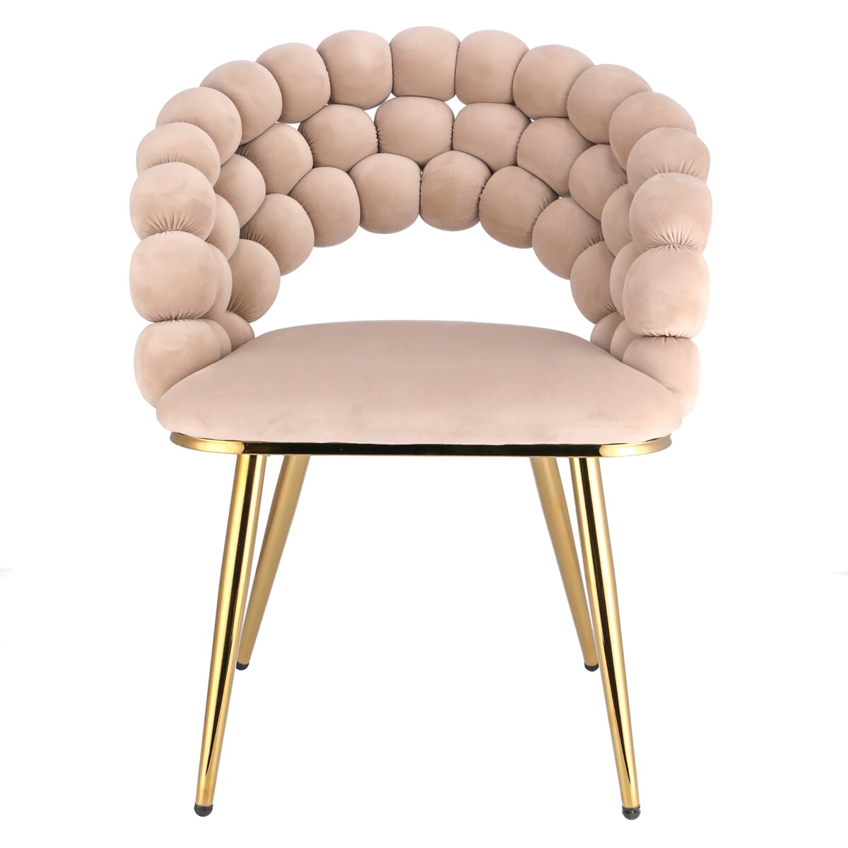 Krzesło tapicerowane welurowe BELLA beżowe