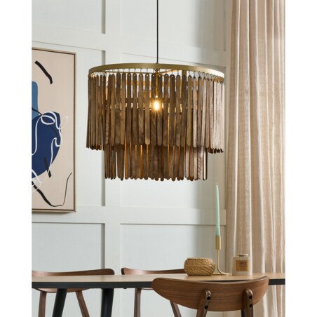Lampa wisząca KAVERI Drewno mango Brązowy