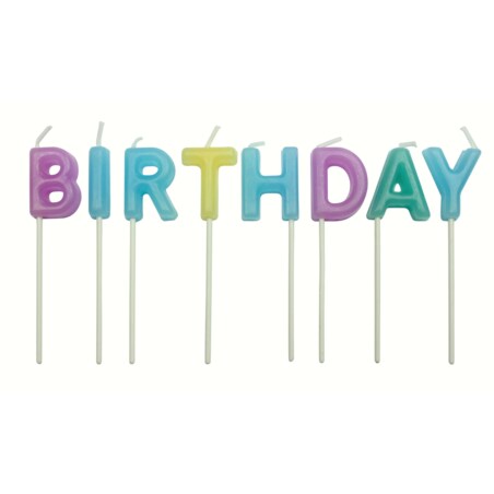 PME Świeczki urodzinowe Happy Birthday pastelowe