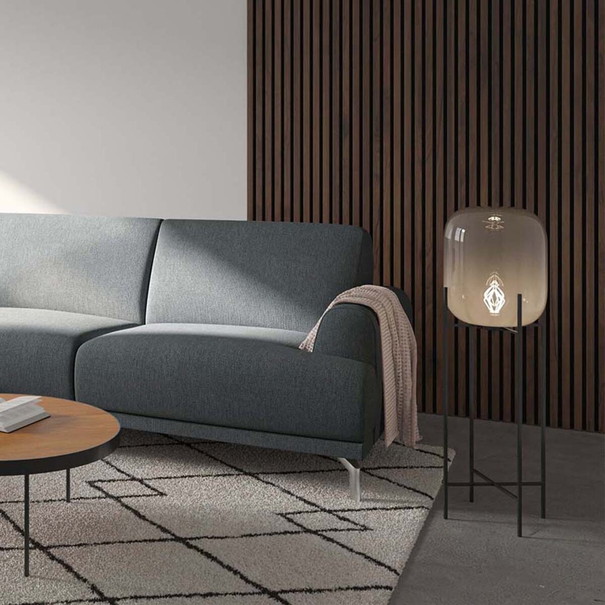 Sofa narożna Puzo - jasnoszara