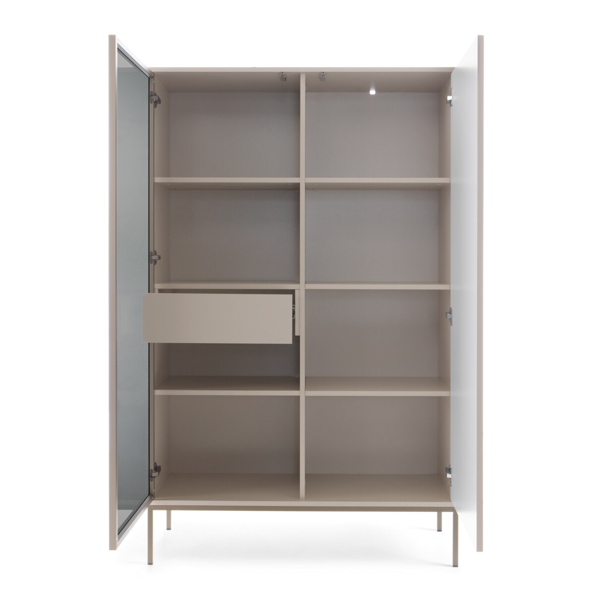 SANTI Wysoka witryna z lamelami w kolorze kaszmir