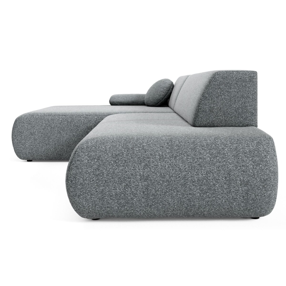 Narożnik rozkładany PENTI z pojemnikiem na pościel, lewy, ciemno-szary