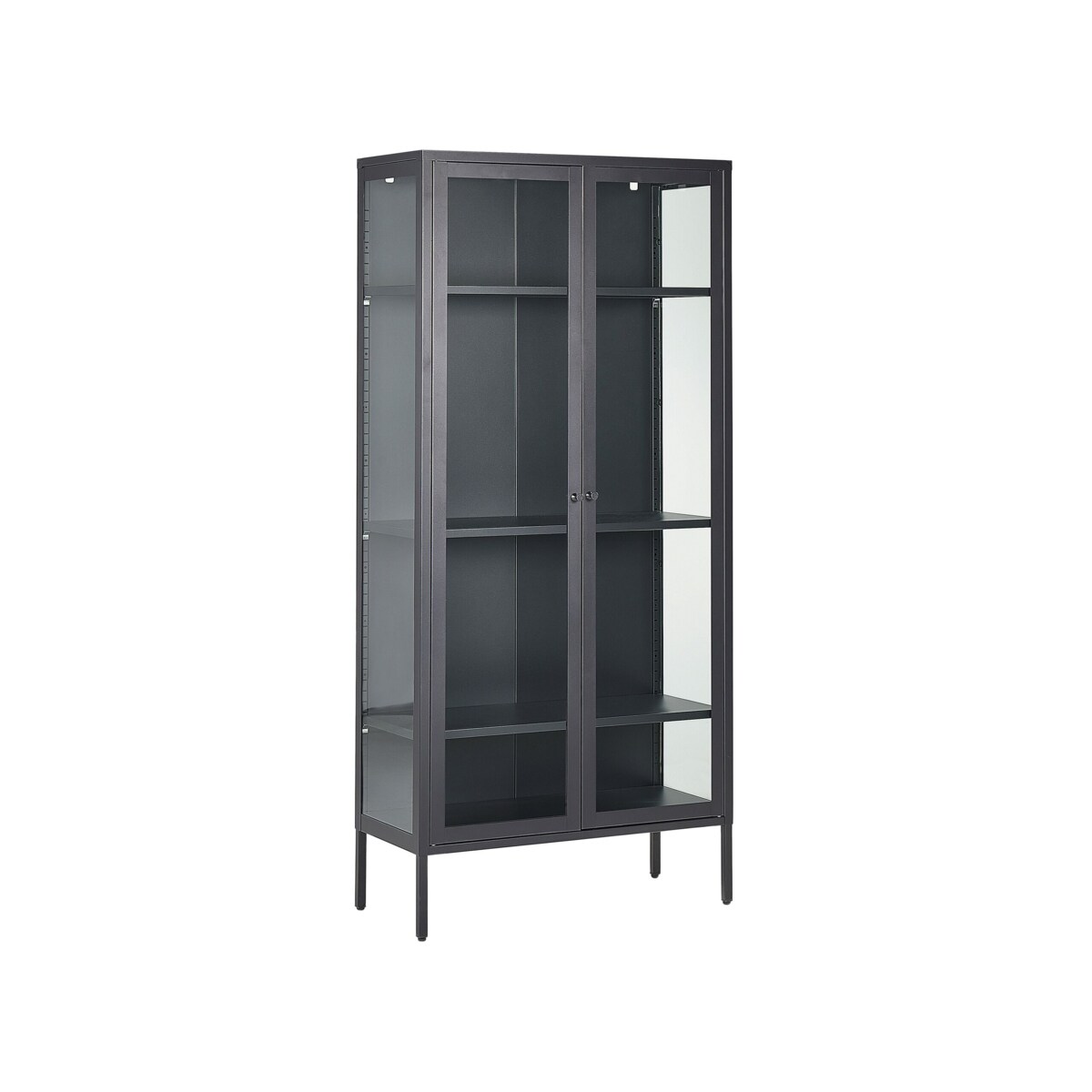 Witryna dwudrzwiowa metalowa czarna HARTY