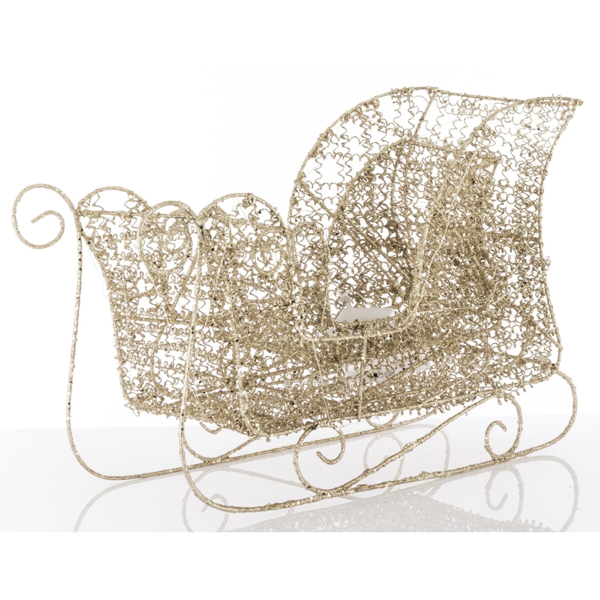 Sanie świąteczne 2 szt. LED 36x46x21 i 21x35x14 cm SORI złote