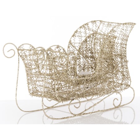 Sanie świąteczne 2 szt. LED 36x46x21 i 21x35x14 cm SORI złote