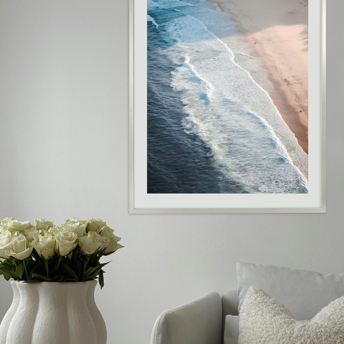 Srebrna ramka na zdjęcia 50x70 cm rama MDF ramki do zdjęć 70x50 cm FRAMAI®