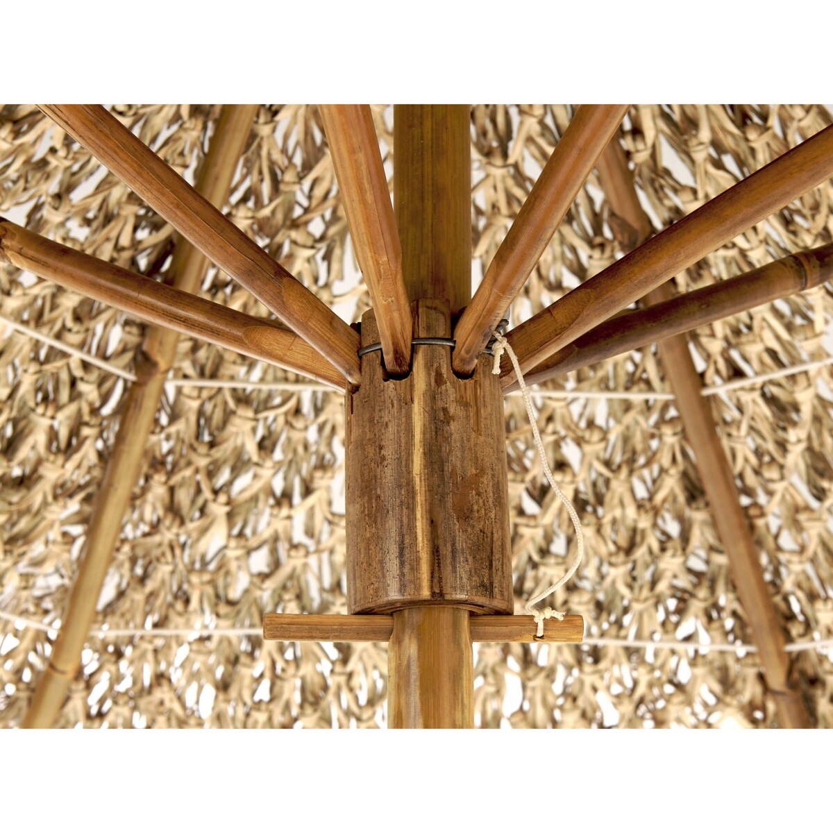 Stolik ogrodowy bambusowy z parasolem VIGNOLA