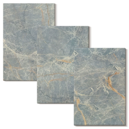 Zestaw 3 dużych obrazów na płótnie - Zielony marmur ozdobny kamień - zielony