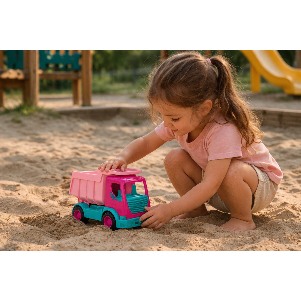 Tech Truck wywrotka różowa